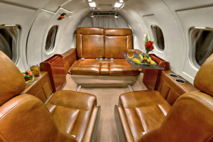 Lear35A - Aft Cabin with Table - DuPage Aerospace